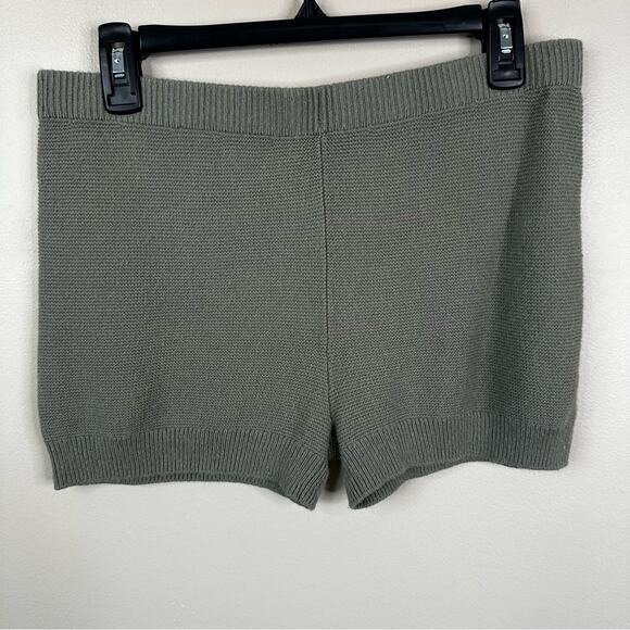 NAADAM Shorts Womens Small Olive Green Cashmere Cotton Knit Pull On Casual - Picture 1 of 6